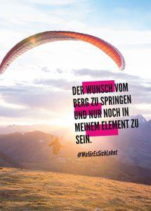 Plakat „Vom Berg springen“
