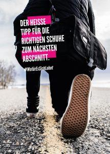 Plakat „Die richtigen Schuhe“